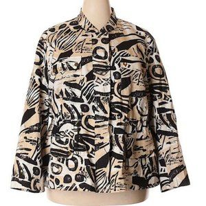 Plus Size Silk Land Animal Print Jacket Women's 3X